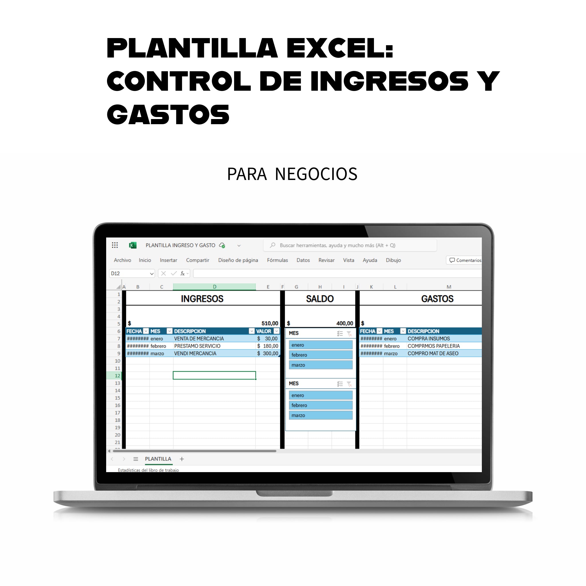 Plantilla Excel: Control de Ingresos y Gastos para Negocios